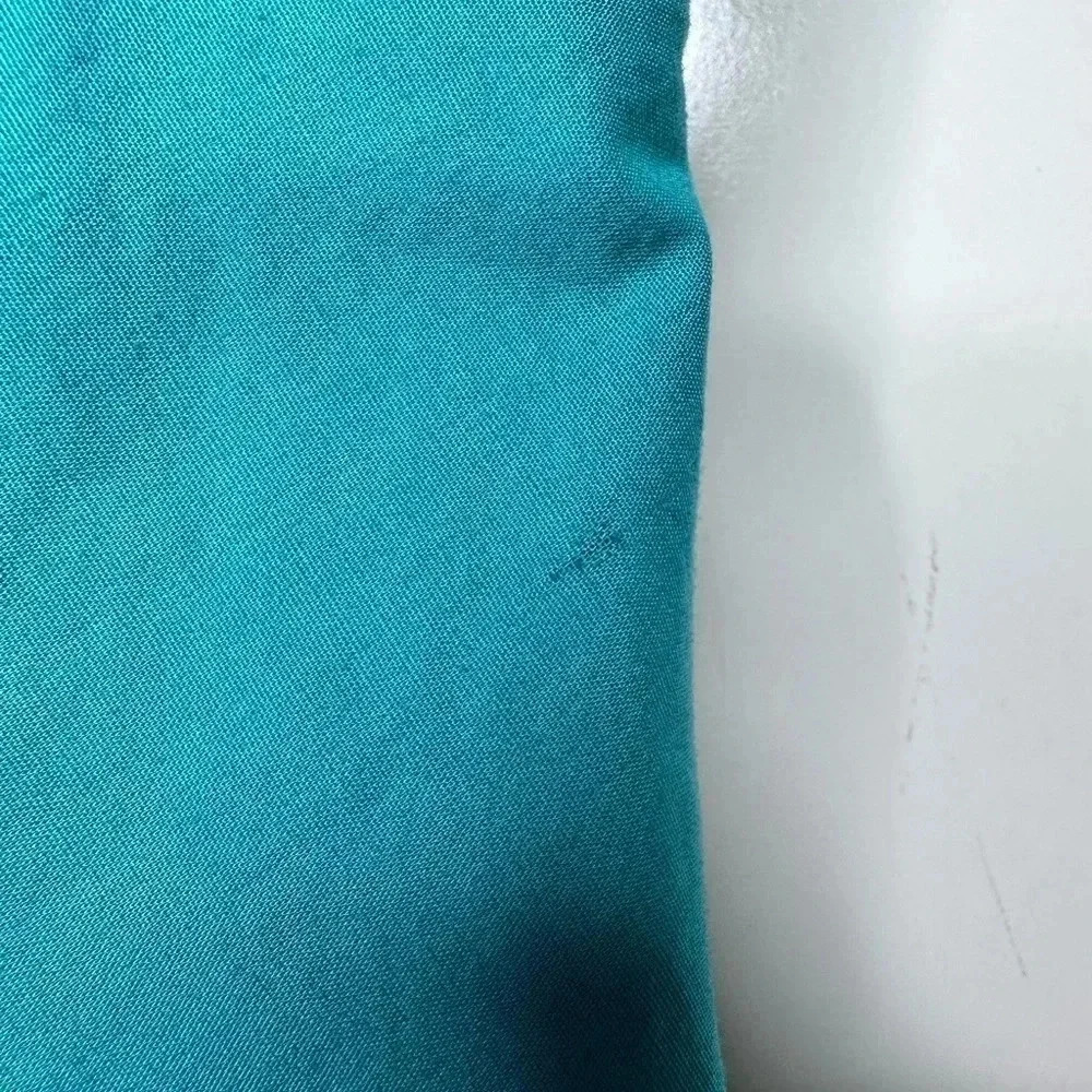 Tex by Max Azria Teal Cotton One Shoulder Ruffle Dress Size Small - Picture 9 of 10